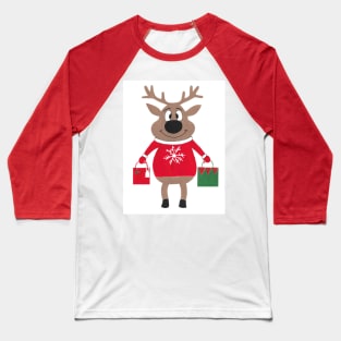 CHRISTMAS Reindeer Goes Christmas Shopping Baseball T-Shirt